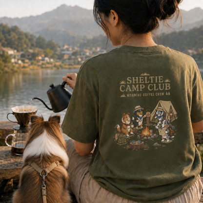 SHELTIE CAMP CLUB シェルティ キャンプTシャツ｜バックプリント