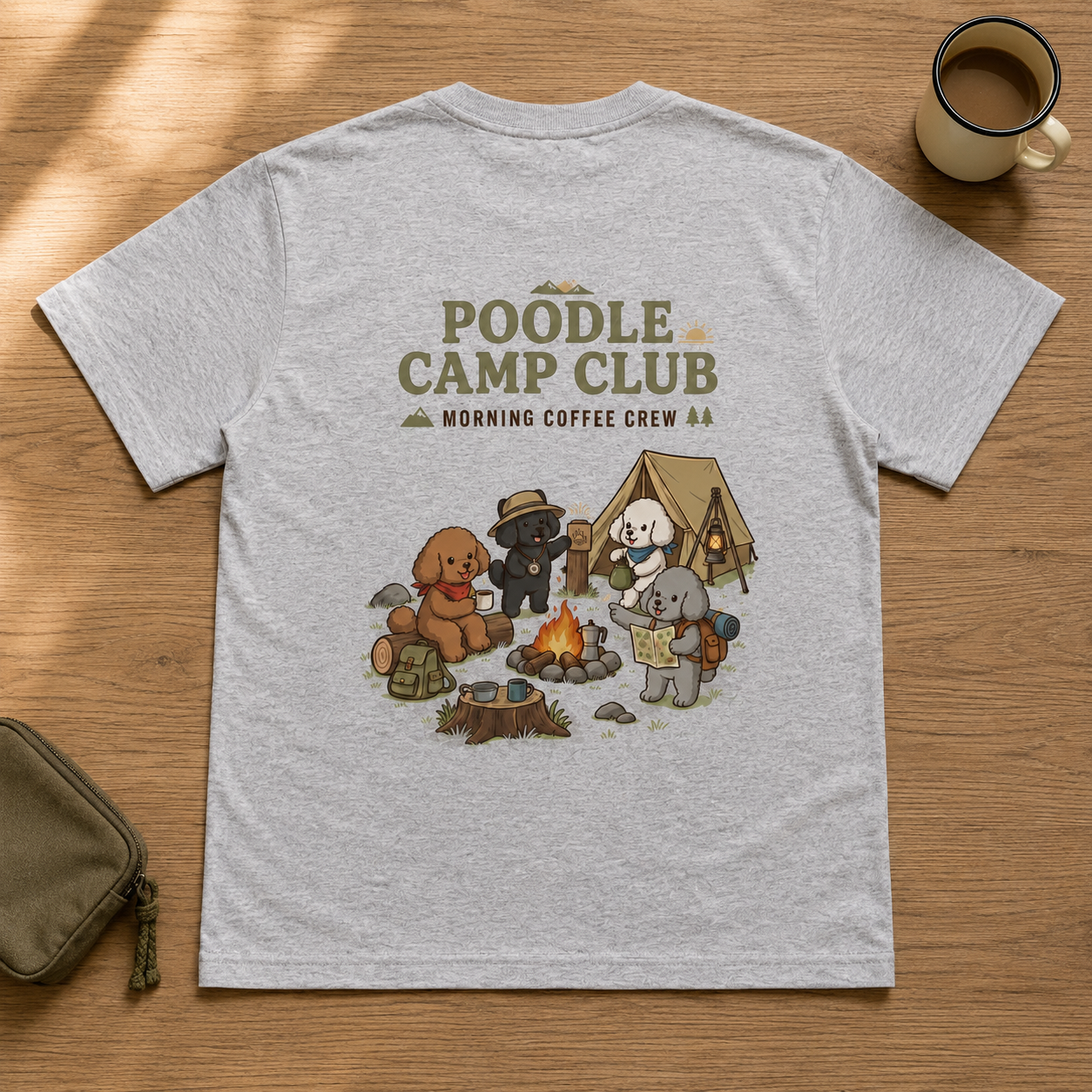 POODLE CAMP CLUB プードル キャンプTシャツ｜バックプリント