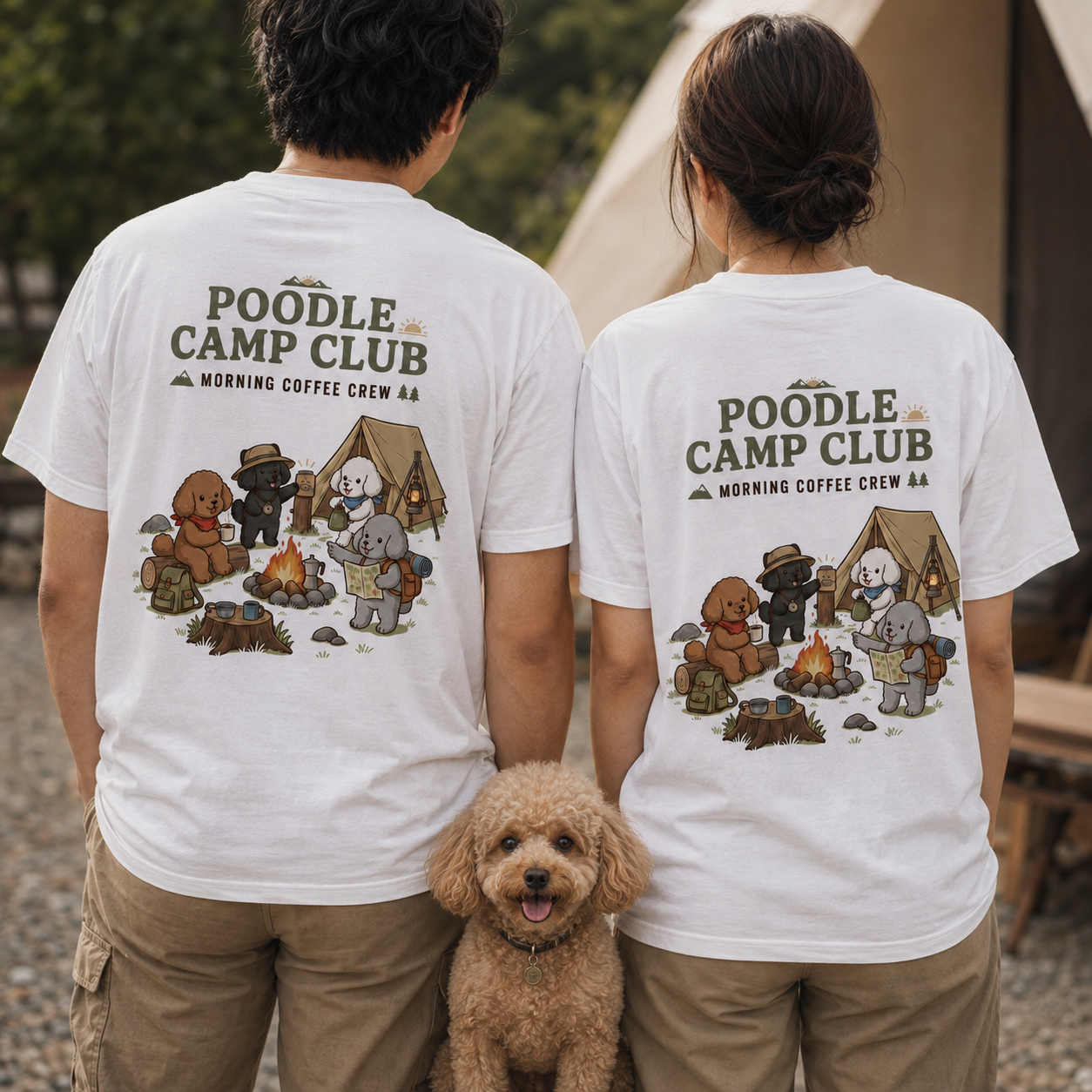 POODLE CAMP CLUB プードル キャンプTシャツ｜バックプリント