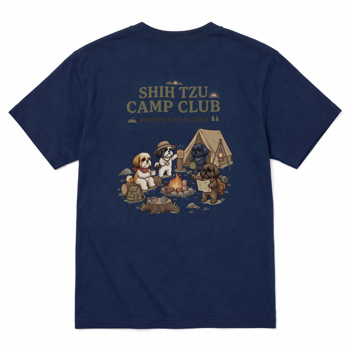 SHIH TZU CAMP CLUB シーズー キャンプTシャツ｜バックプリント