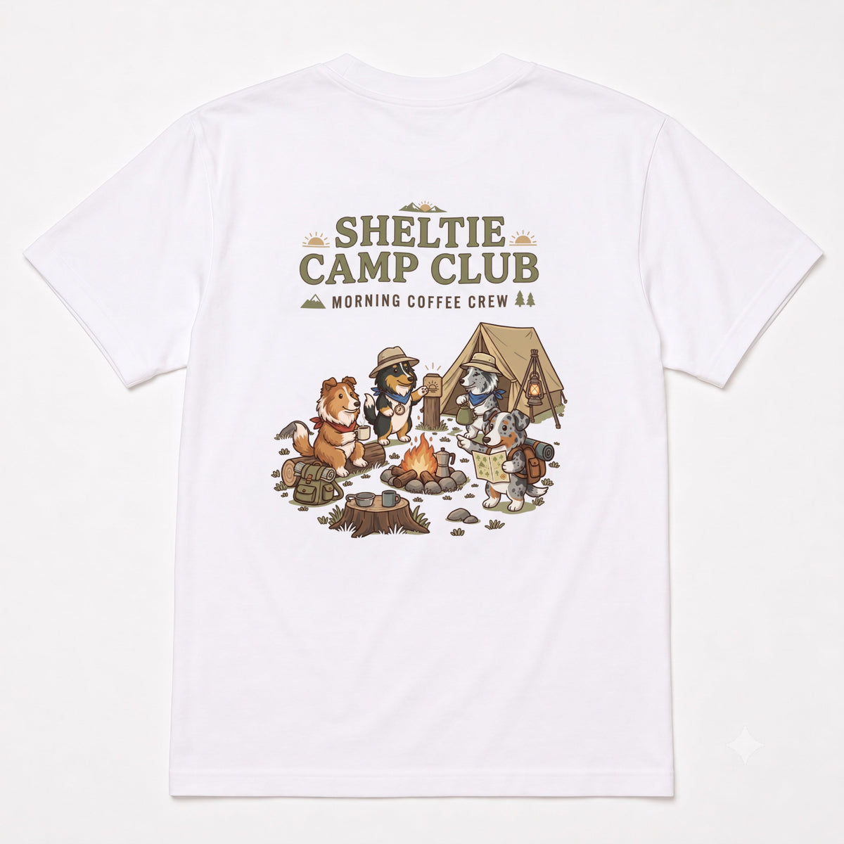 SHELTIE CAMP CLUB シェルティ キャンプTシャツ｜バックプリント