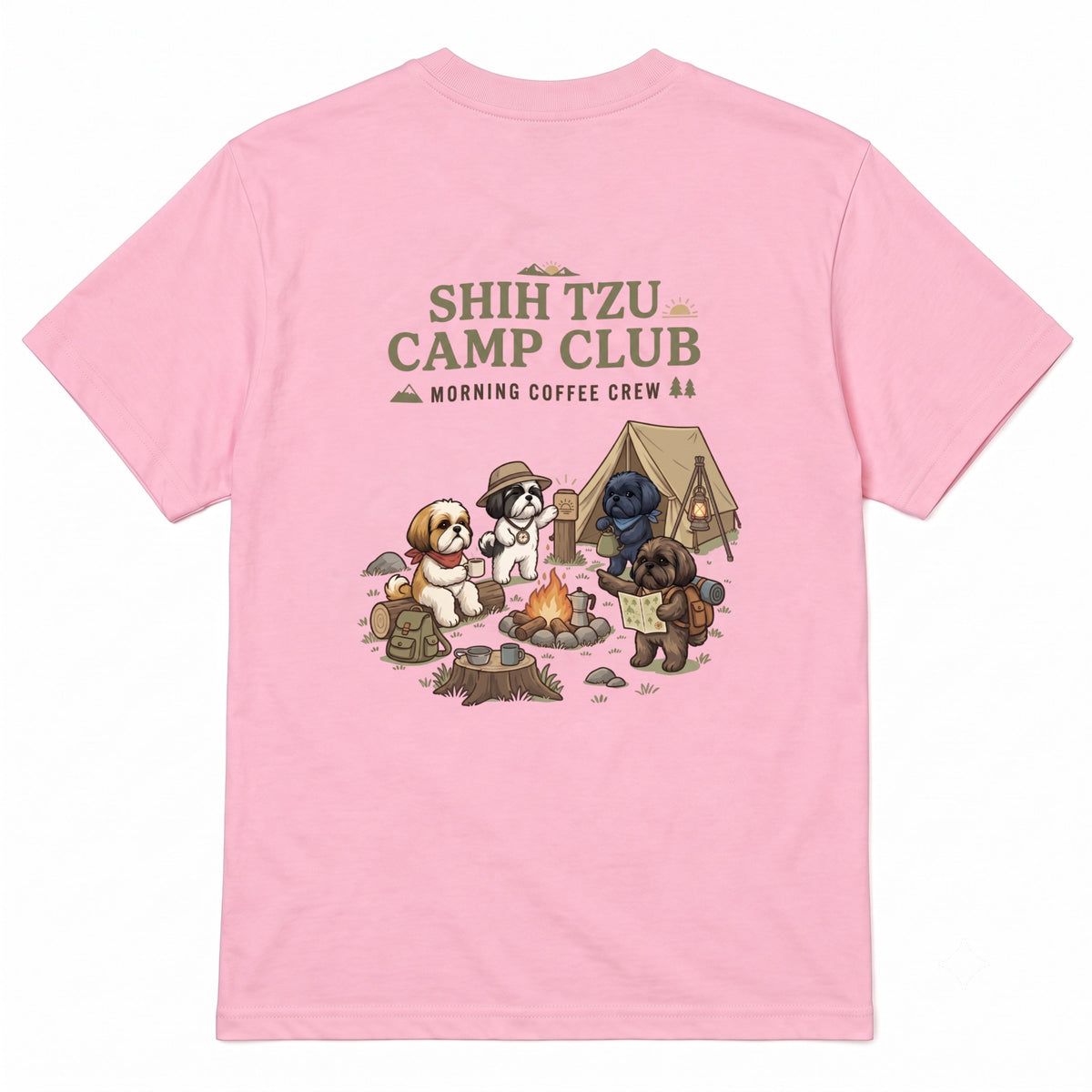 SHIH TZU CAMP CLUB シーズー キャンプTシャツ｜バックプリント