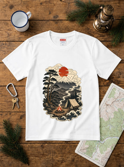 富士山デザイン・キャンプTシャツ