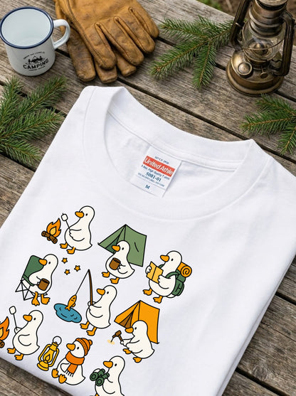 かわいいガチョウのキャンプTシャツ