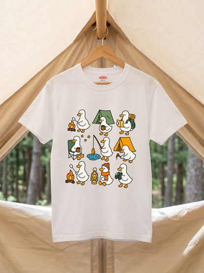 かわいいガチョウのキャンプTシャツ