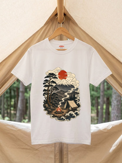 富士山デザイン・キャンプTシャツ