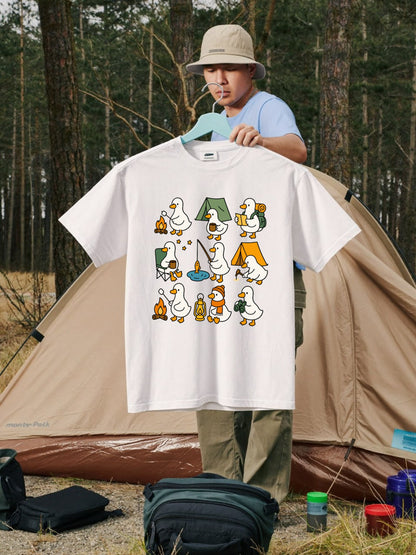 かわいいガチョウのキャンプTシャツ