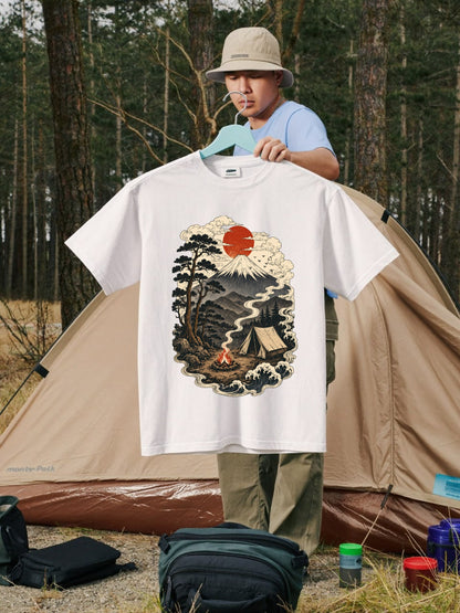 富士山デザイン・キャンプTシャツ