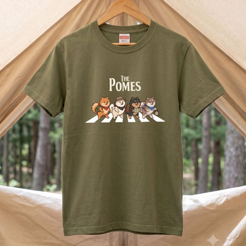 Pomeranians Crossing The Road Funny Zebra Crossing T-Shirt