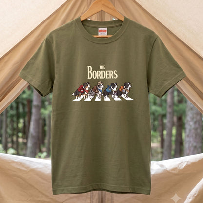 THE BORDERS 横断歩道 キャンプ ゆるかわ Tシャツ 【犬好き・愛犬家・アウトドア・ギフトに最適】