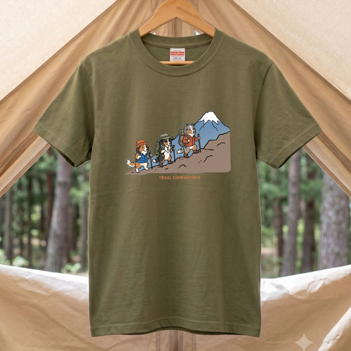 Trail Companions Hiking Dogs Mount Fuji T-Shirt
