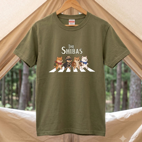 Shiba Inu Crossing The Road Funny Zebra Crossing T-Shirt
