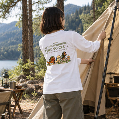 Dachshund Hiking Club Scenic Route Back Print Long Sleeve T-Shirt - CampModeGear - Product image 10