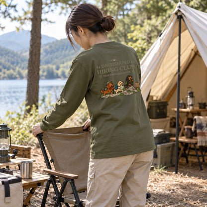 Dachshund Hiking Club Scenic Route Back Print Long Sleeve T-Shirt - CampModeGear - Product image 9