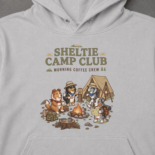 Shetland Sheepdog Camp Club Campfire Coffee Hoodie