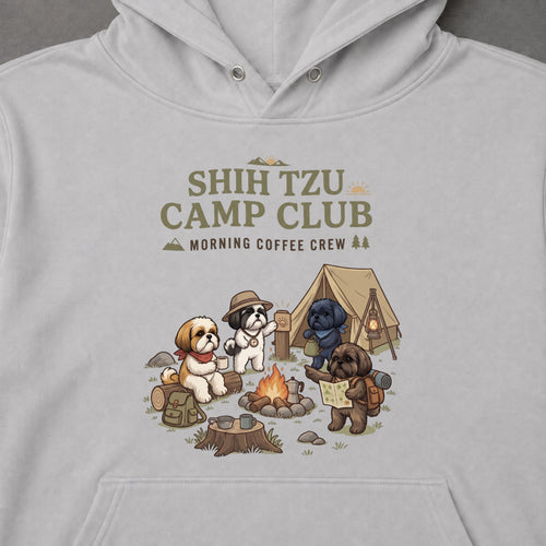 Shih Tzu Camp Club Campfire Coffee Hoodie
