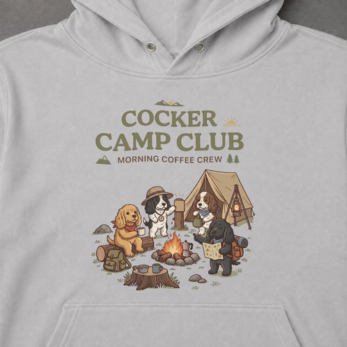 Cocker Spaniel Camp Club Campfire Coffee Hoodie