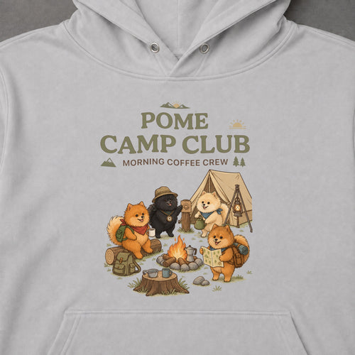 Pomeranian Camp Club Campfire Coffee Hoodie