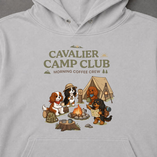 Cavalier King Charles Camp Club Campfire Coffee Hoodie