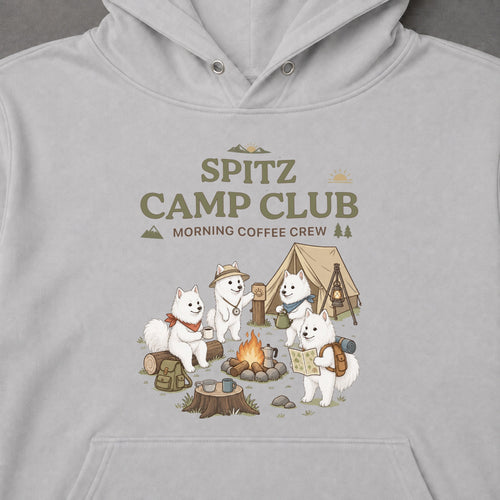 Japanese Spitz Camp Club Campfire Coffee Hoodie