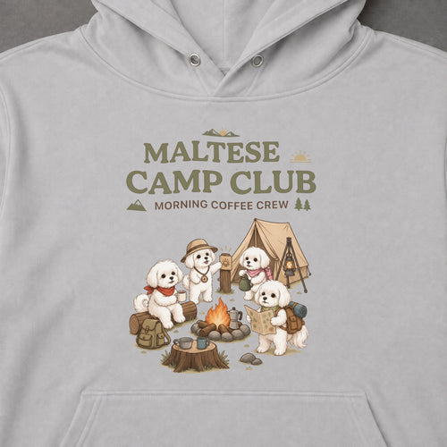 Maltese Camp Club Campfire Coffee Hoodie