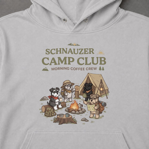 Miniature Schnauzer Camp Club Campfire Coffee Hoodie