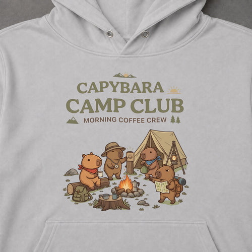 Capybara Camp Club Campfire Coffee Hoodie