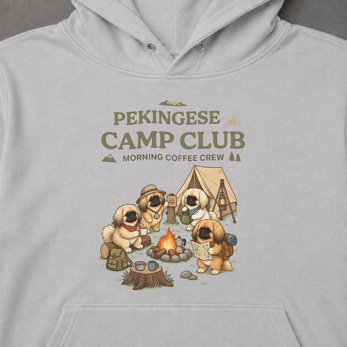 Pekingese Camp Club Campfire Coffee Hoodie