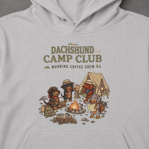 Dachshund Camp Club Campfire Coffee Hoodie