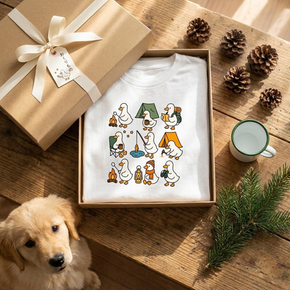 かわいいガチョウのキャンプTシャツ