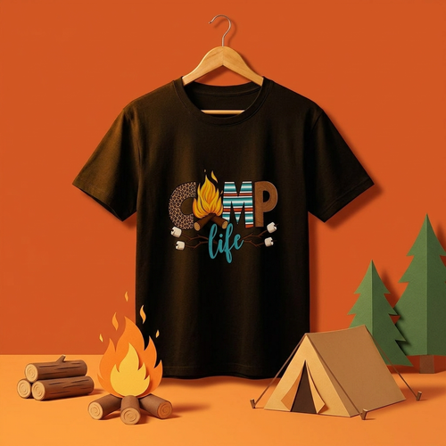 Camp Life Campfire Outdoor Graphic T-Shirt
