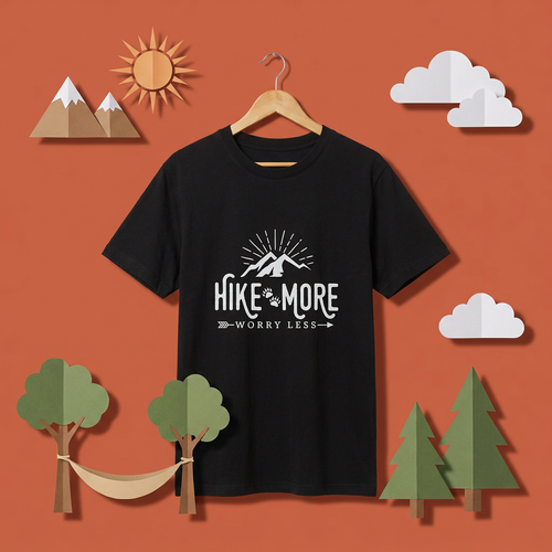 Hike More Worry Less Vintage Mountain T-Shirt