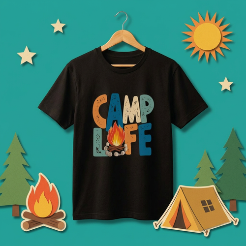 Retro Camp Life 70s Campfire T-Shirt