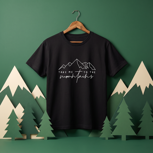 Take Me To The Mountains Line Art T-Shirt