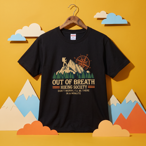 Out Of Breath Hiking Society Funny Hiking T-Shirt