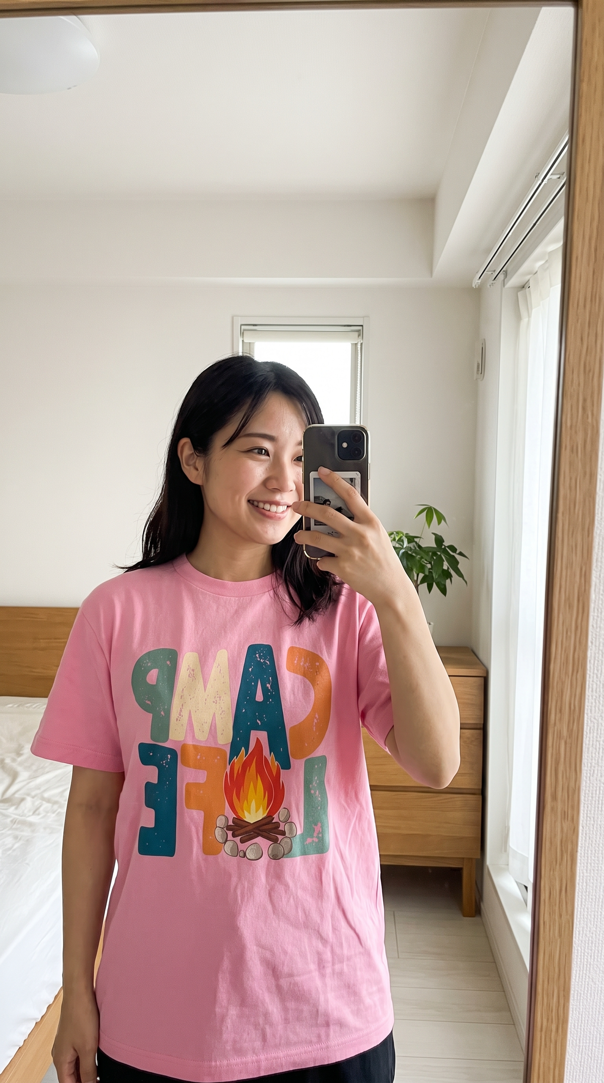 レトロ 「CAMP LIFE」 キャンプ Tシャツ - ヴィンテージ風 70年代 焚き火 グラフィックTシャツ アウトドア 服