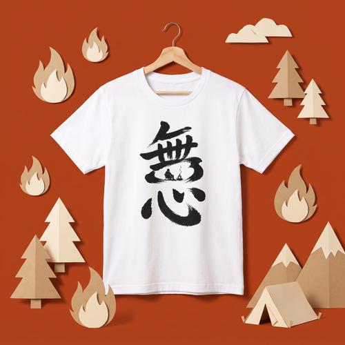 Mushin No Mind Japanese Calligraphy Campfire T-Shirt