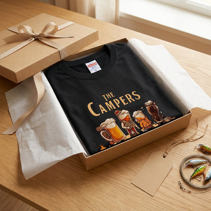 THE BEER CAMPERS | ビールたちのキャンプ 横断歩道 面白Tシャツ【ビール好き・キャンプ好き・ギフトに最適】