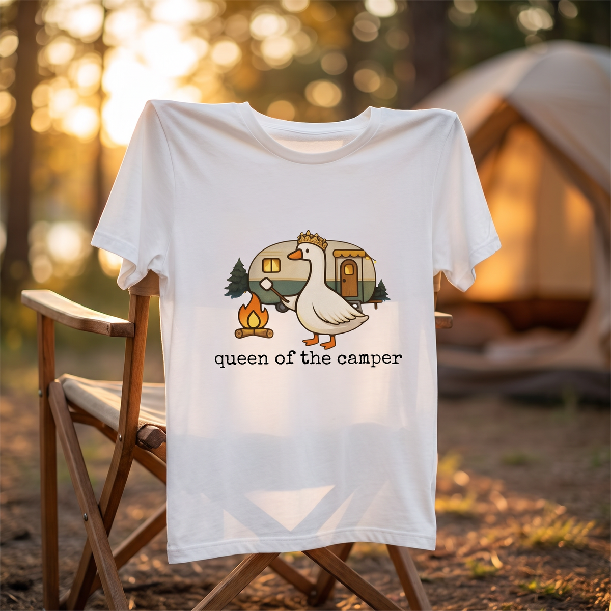 キャンプの女王 アヒル Tシャツ - CAMPMODE | キャンプ女子 ウェア