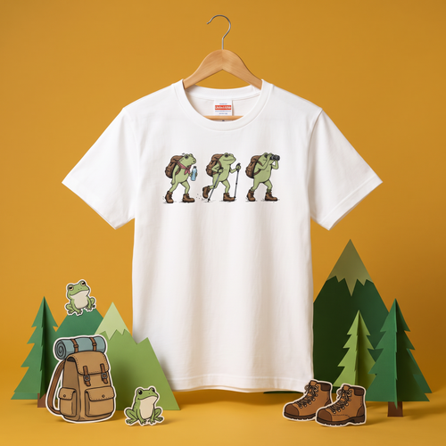 Hiking Frogs Mountain Climb Graphic T-Shirt