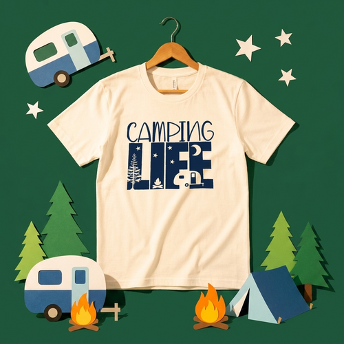 Camping Life Retro Camper Trailer T-Shirt