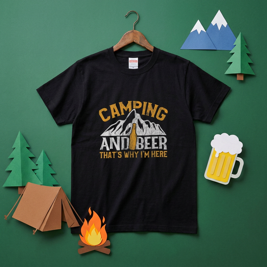 Camping And Beer Vintage Mountain T-Shirt