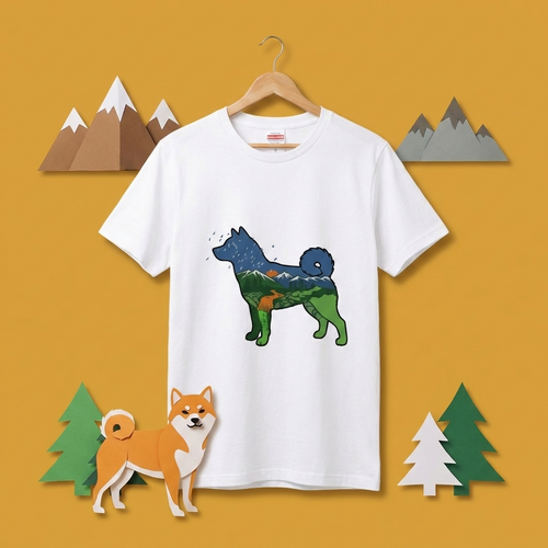 Shiba Inu Nature Mountain Camping T-Shirt