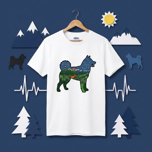 Shiba Inu Mount Fuji Forest Art T-Shirt