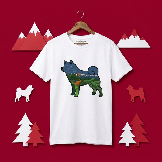 Akita Mount Fuji Forest Nature Art T-Shirt