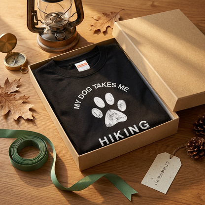 My Dog Takes Me Hiking Tシャツ ｜ 犬好き・愛犬・登山・ハイキング・アウトドアに人気