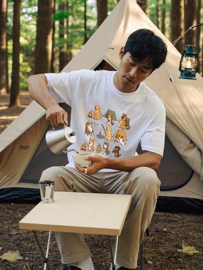 かわいい犬のキャンプTシャツ, 自然愛好家へのハイキング犬ギフト