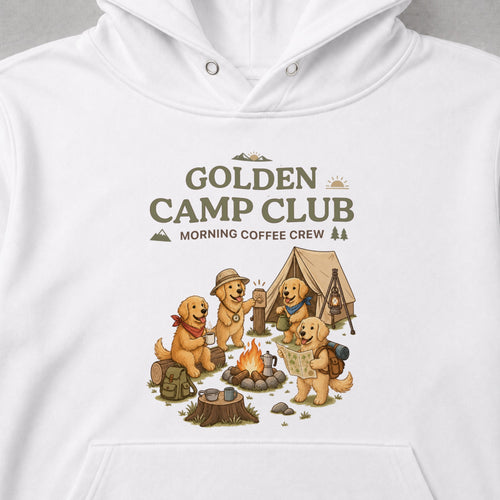 Golden Retriever Camp Club Campfire Coffee Hoodie